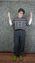 Load image into Gallery viewer, Patterned Stripes Cropped [Pocketed] Sweater Tee (M/L)
