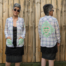 Load image into Gallery viewer, PRETTY PASTEL Funk’d Up Flannel sz S/M
