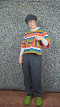 Load and play video in Gallery viewer, Bright Stripey Cropped [Pocketed] Sweater Tee (XL)
